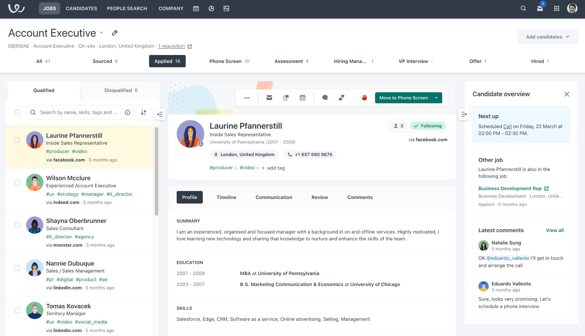Workable hiring dashboard