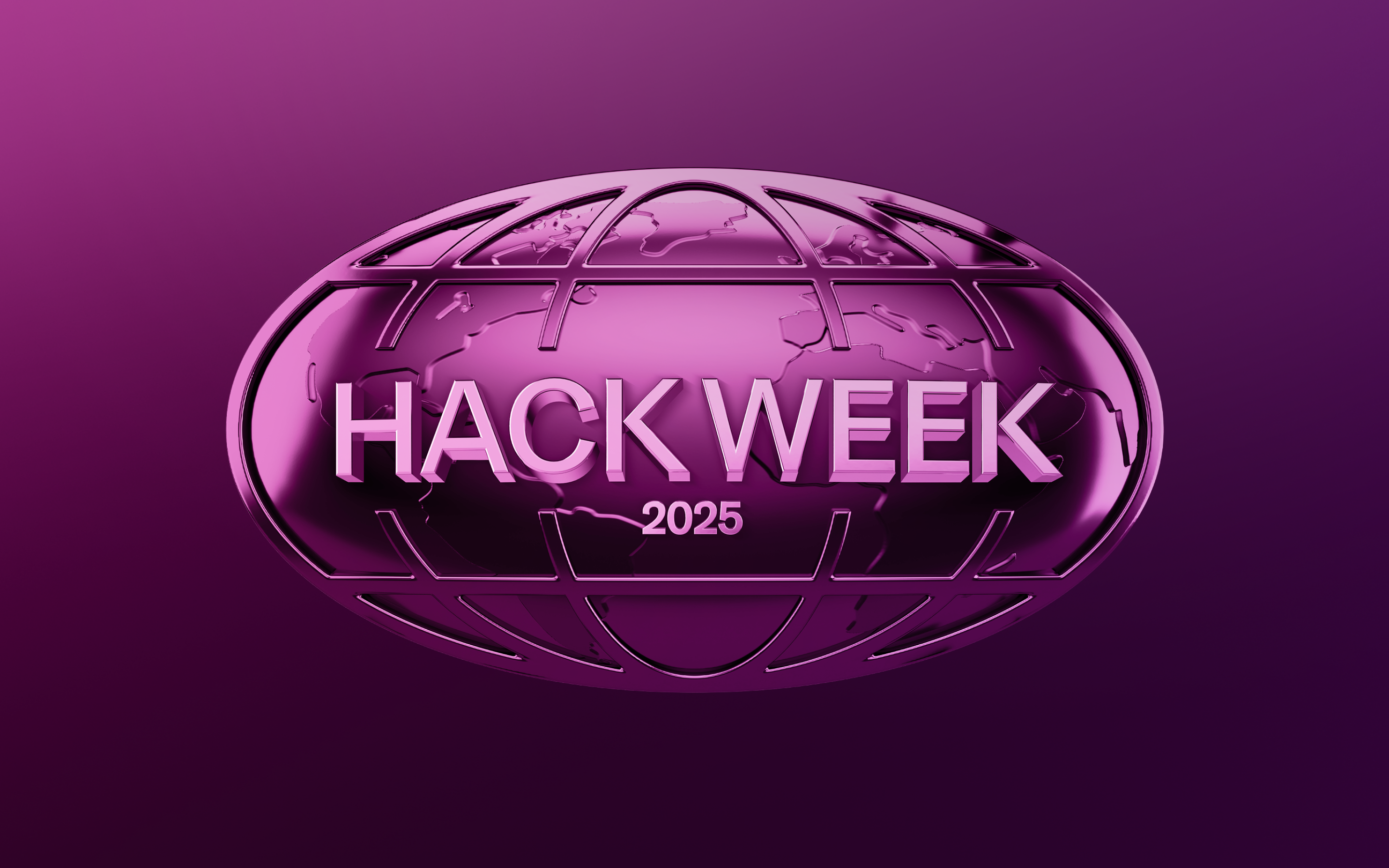 Globe with "Hackweek 2025" written across it.