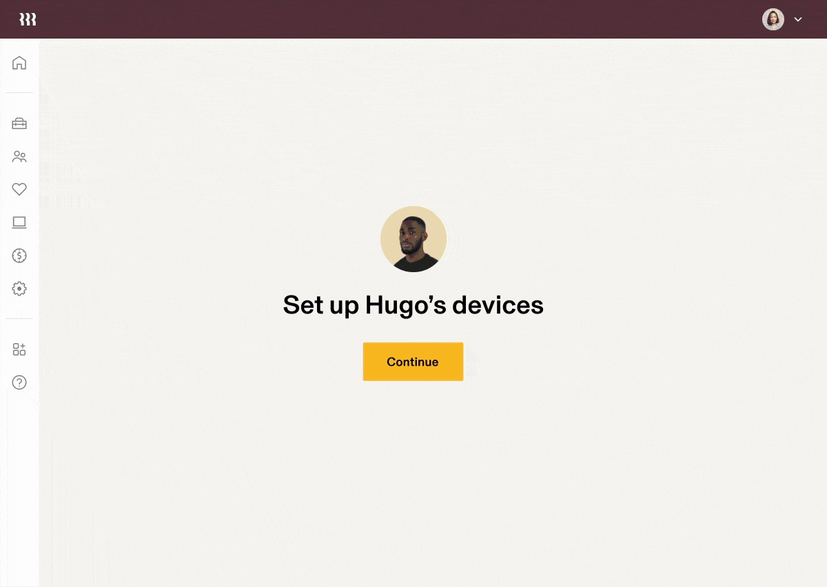 Set up Hugo's devices
