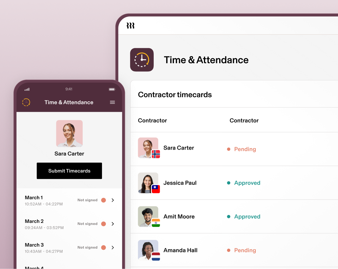 Globale Auftragnehmer – Zeiterfassung