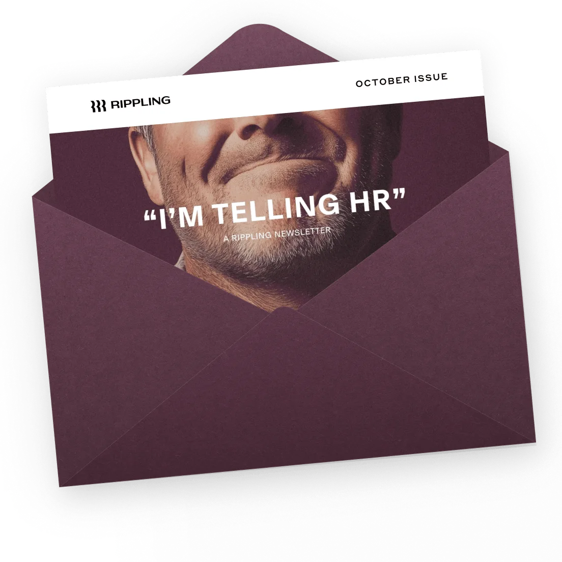 Graphic illustration of a newsletter peeking out of an envelope