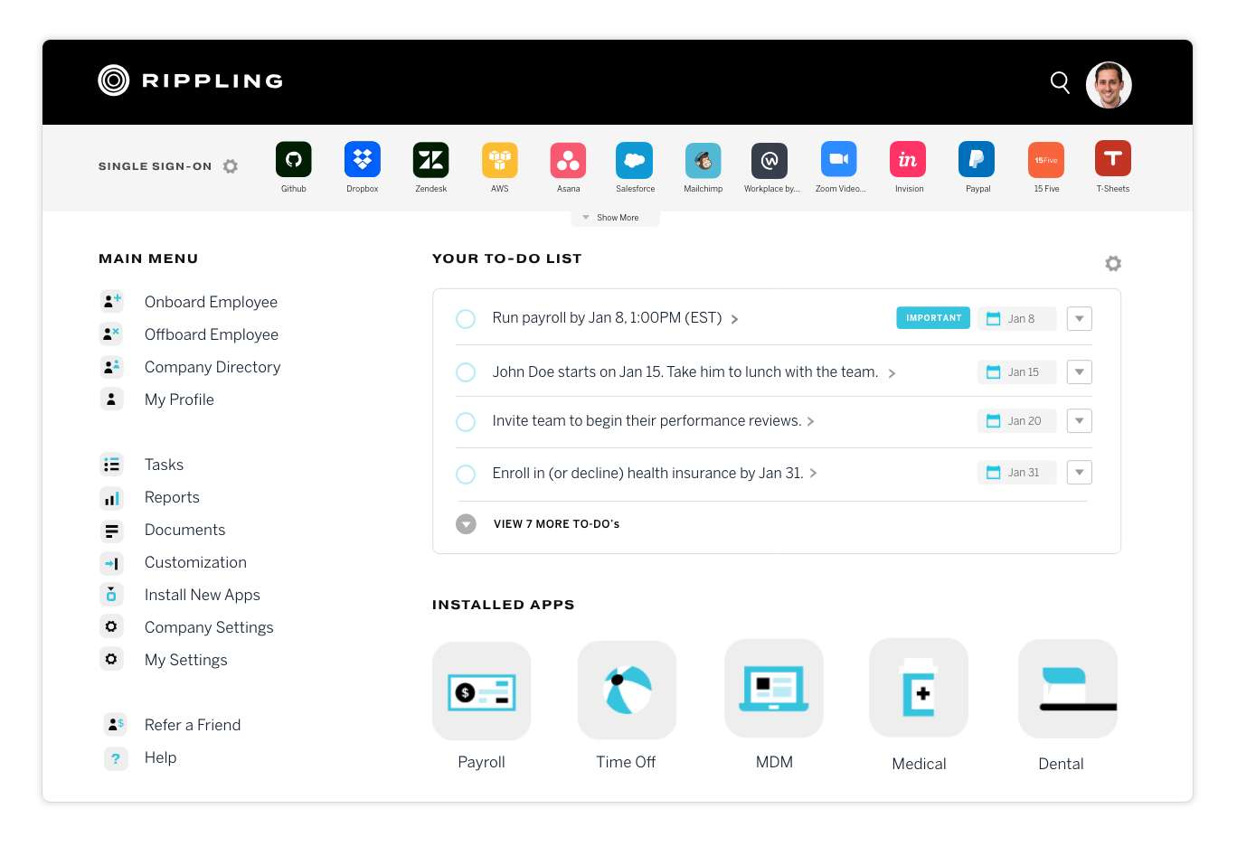 Rippling-Dashboard-Image - Main menu
