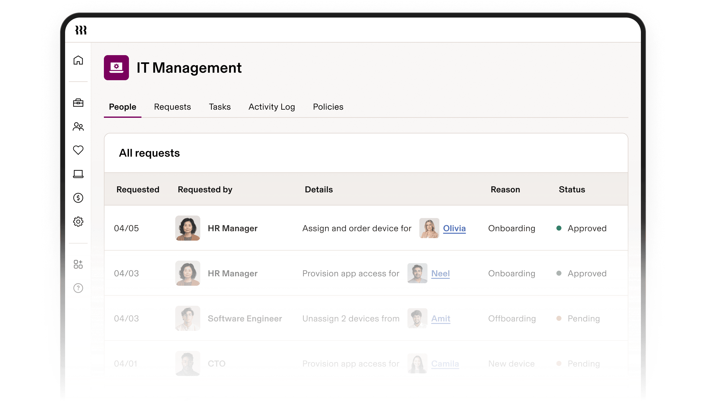 IT Management Dashboard fade