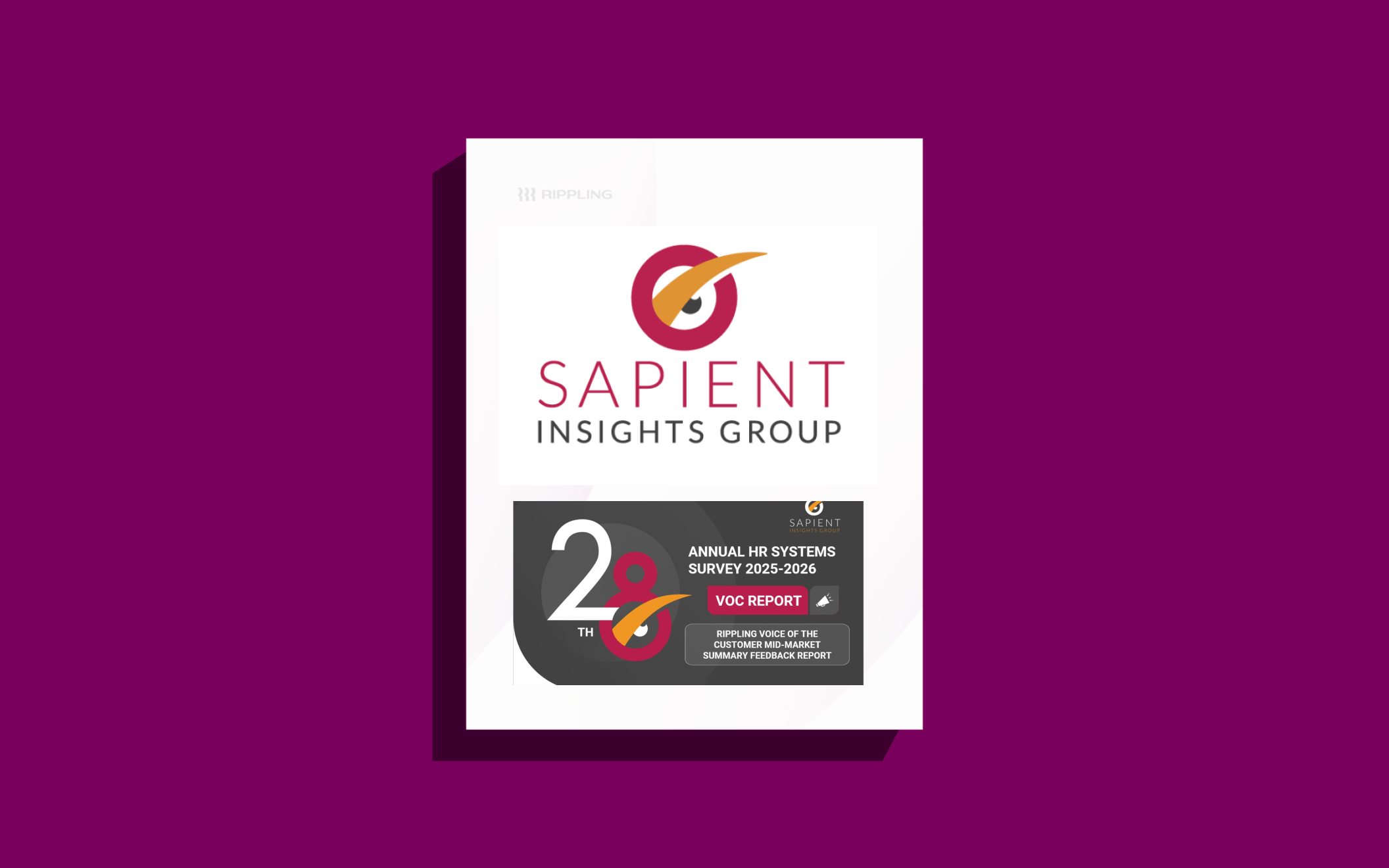 Sapient insight group's 28th annual HR systems survey 2025-2026.