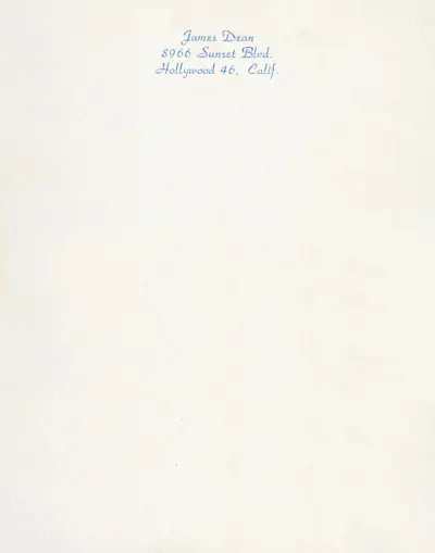 Stationery for James Dean