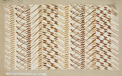 Printed dress fabric sample ‘Knife & Chip’, Enid Marx for Dunbar Hay Ltd., 1930s