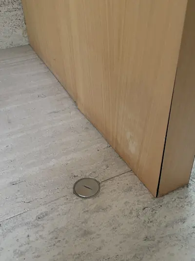 Much is integrated into the floor plate, including heating and electrical.
