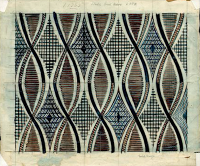 Sketch for moquette design ‘Shield’, Enid Marx, 1946
