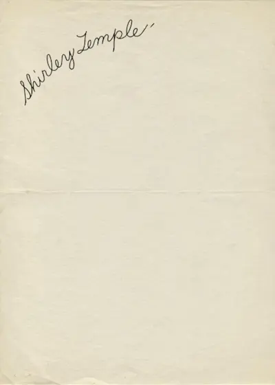 Shirley Temple's Stationery