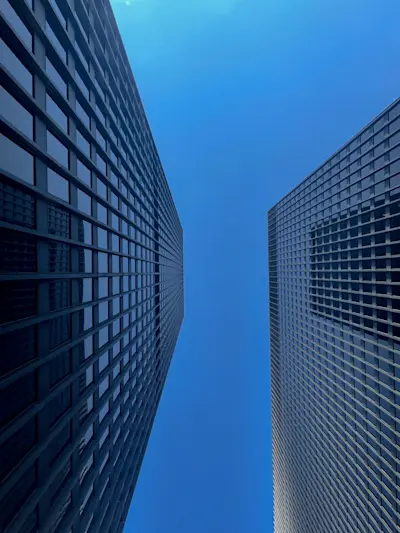 Looking up at the Federal Center.