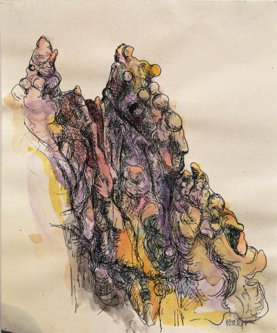 Sea Ranch Rock Study, 1979 Ink and watercolor on paper