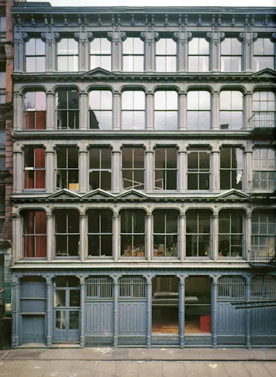 101 Spring Street. Facade from Mercer Street. Photo ca. 1970.