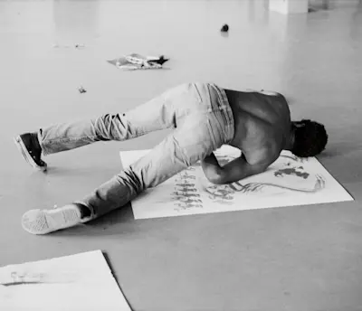 David Hammons, Slauson Studio, gelatin silver print, 1974. Photo by Bruce W. Talamon; Phillips Auction House