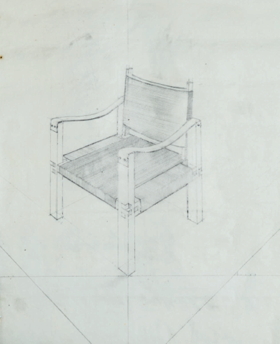 Pierre Chapo sketch for a chair.