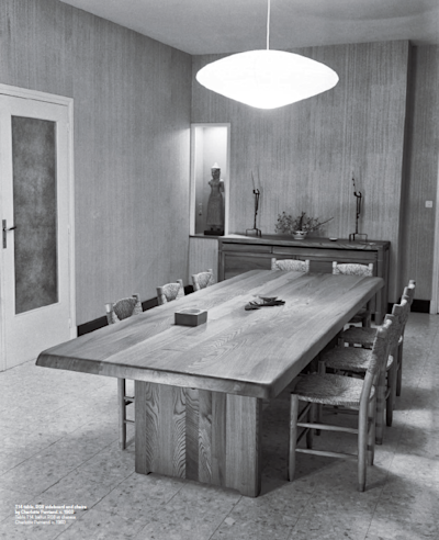 T14 table, R08 sideboard and chairs by Charlotte Perriand. c.1960