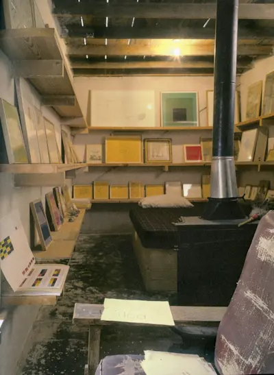 View of reading room in second library. Photo 1985.