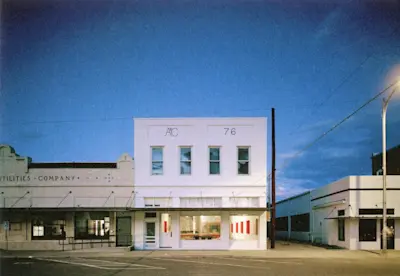 Ranch Office. Facade from North Highland Avenue.