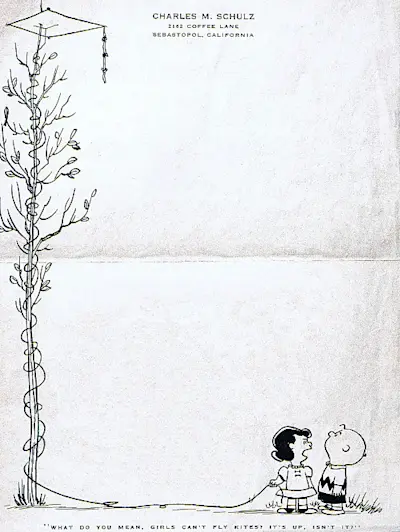 Stationery for Charles Schulz