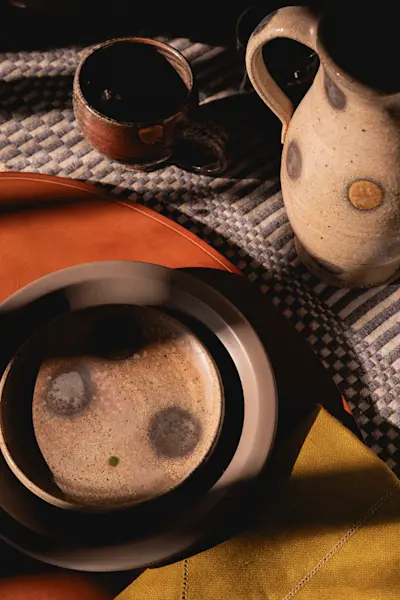 Layers and layers - Commune for Heath dinnerware, Peter Speliopoulos Placemat and Napkin
