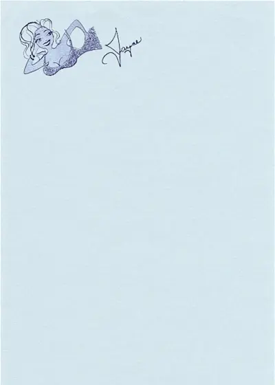 Stationery for Jayne Mansfield.