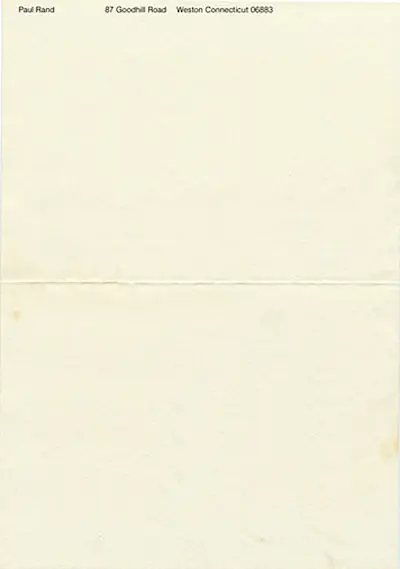 Stationery for Paul Rand