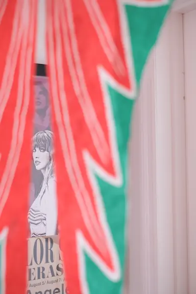 View of Taylor Swift through hanging kite