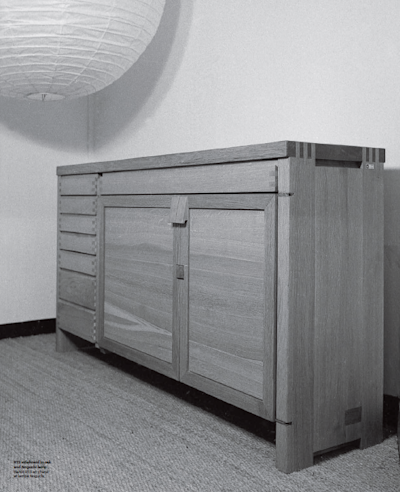 R13 sideboard in oak and Noguchi lamp