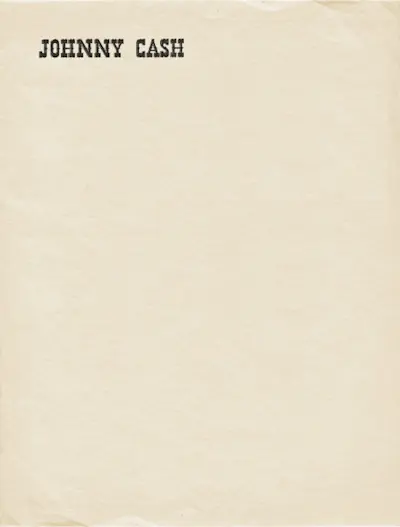 Stationery for Johnny Cash