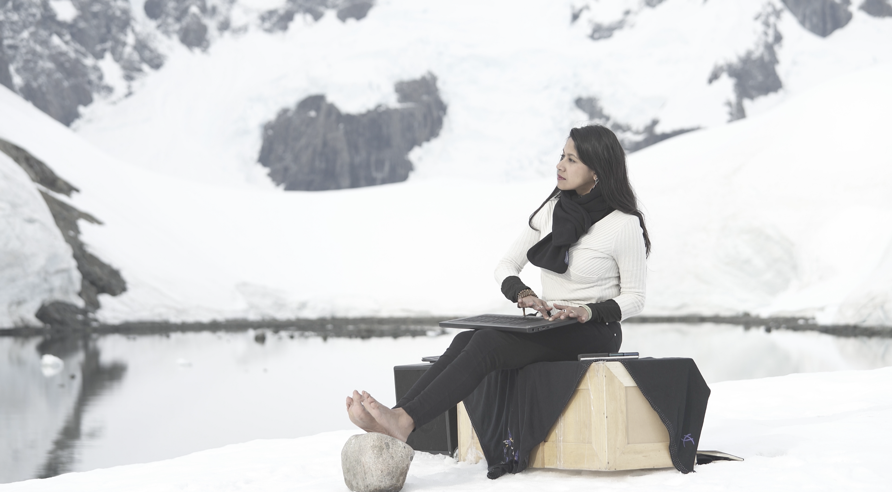 Shama Rahman performs with the Seaboard RISE 49 in Antartica