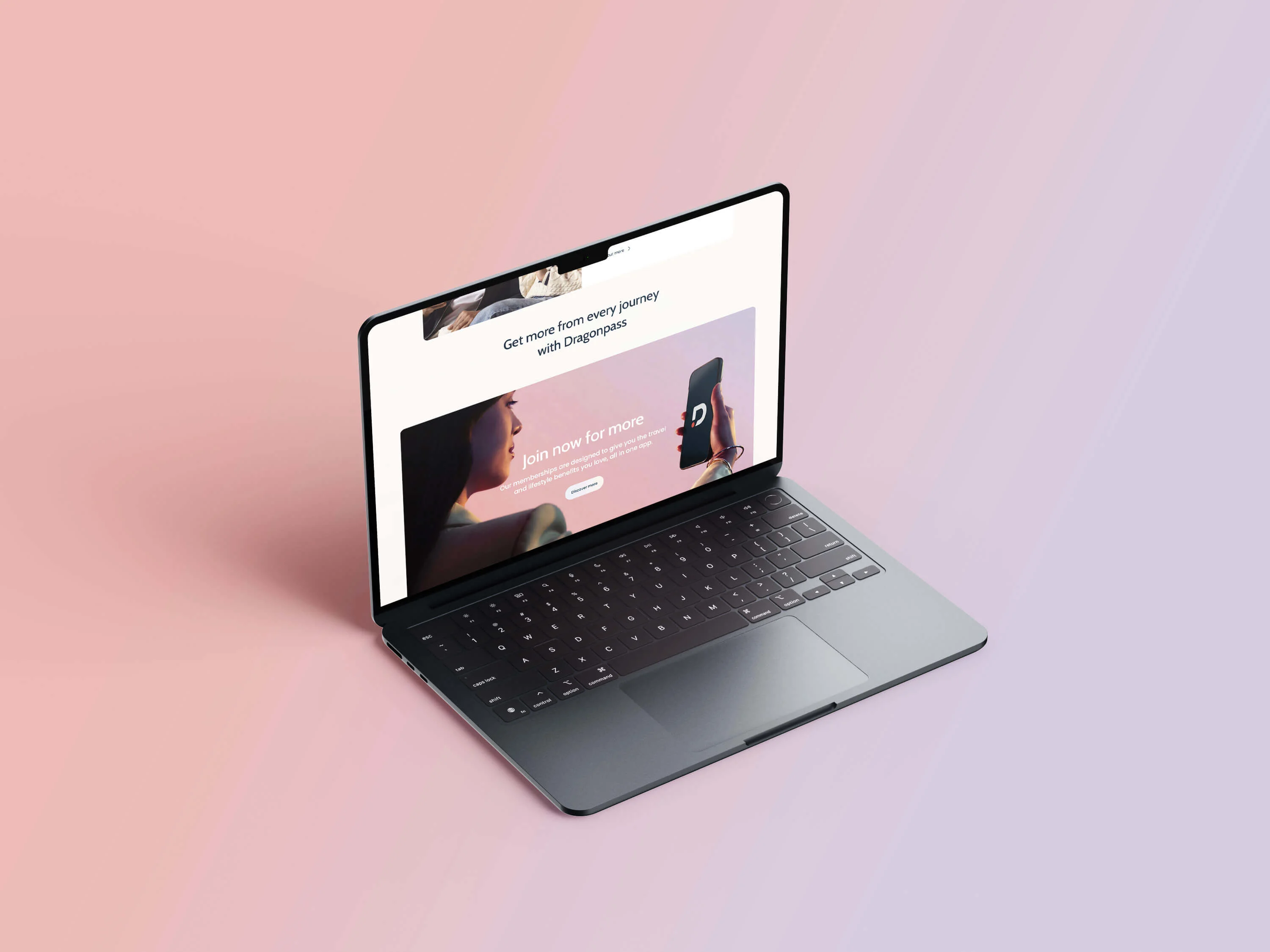Dragonpass website on laptop