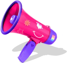 Pink and purple megaphone