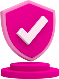 Protective shield with checkmark
