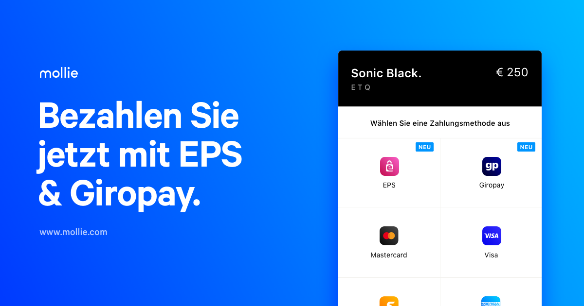 Zwei neue Zahlungsmethoden: EPS und Giropay