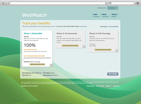 Benefits tracking with WellMatch