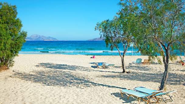 Sndstrand på ön Kos i Grekland