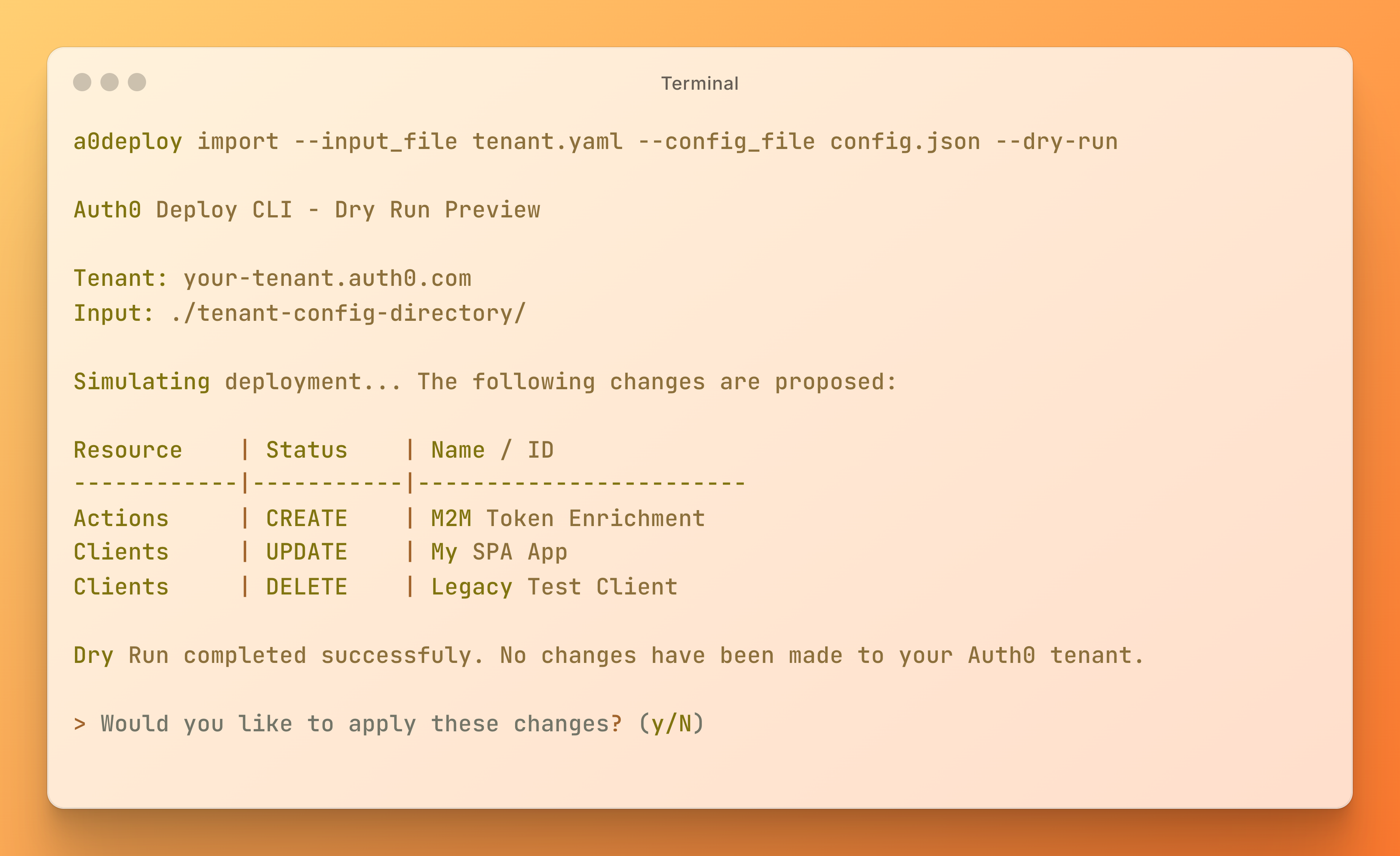 deploy cli dry run image