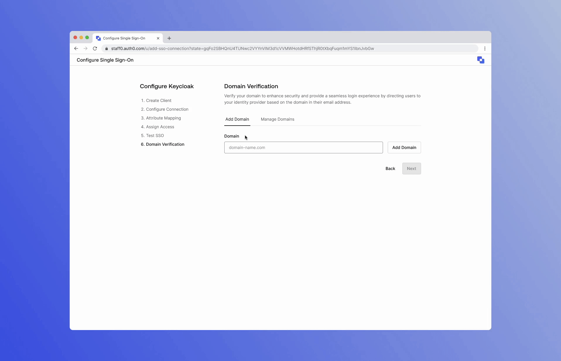 SS-SSO - Domain Verification