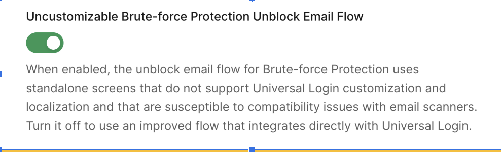 Brute Force Deprecation Toggle
