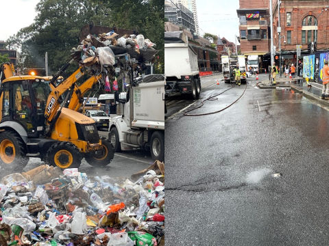 Clean-up crews removed the dumped rubbish and re-opened Hay Street promptly. 