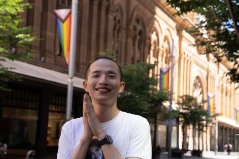 Rex Zhang outside QVB on George Street