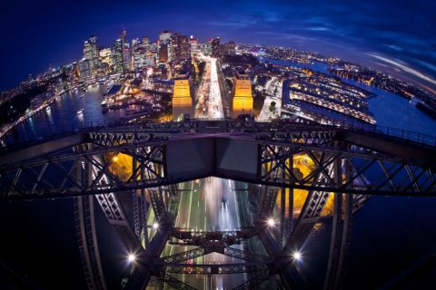 The view from Sydney Harbour Bridge. Pic: BridgeClimb Sydney