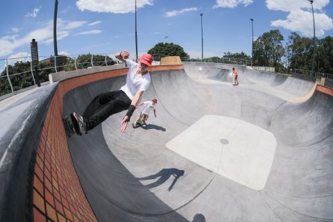 The largest public flow bowl in Sydney is the star of the new skate park. 