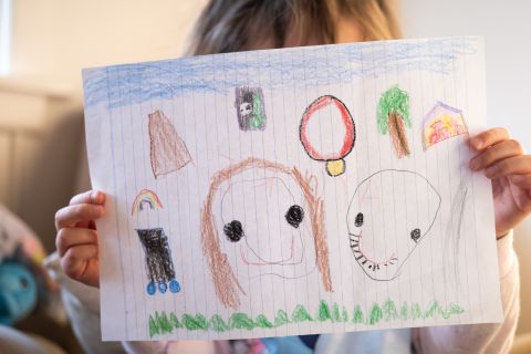 One of the drawings by a child at Alexandria Child Care Centre.