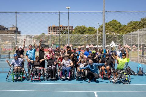 Adaptive tennis is a weekly group tennis session for players of all ages and levels of ability at Alexandria Park