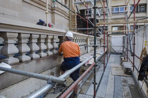 Work begins on Sydney Town Hall facade