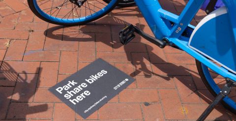 Share bike parking in Pyrmont