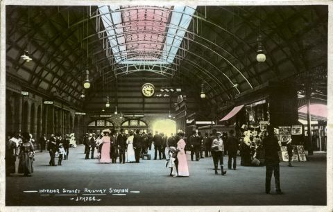 Central station grand concourse, postcard, 1908 (City of Sydney Archives, A-00006184)