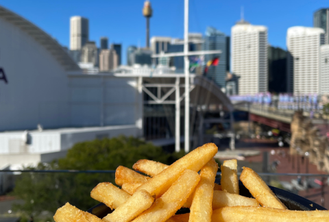 Enjoy the view with a side of chips at Pyrmont Bridge Hotel. Image: City of Sydney / Abril Felman