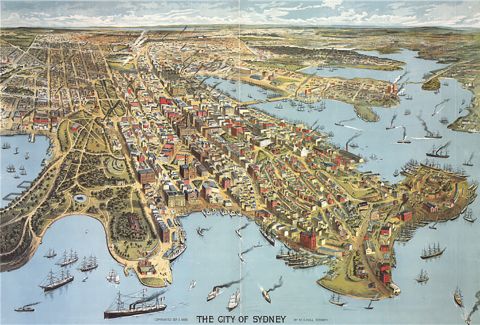 City of Sydney birdseye view, 1888