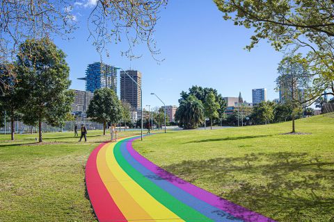 Artist’s impression of the rainbow path in Prince Alfred Park
